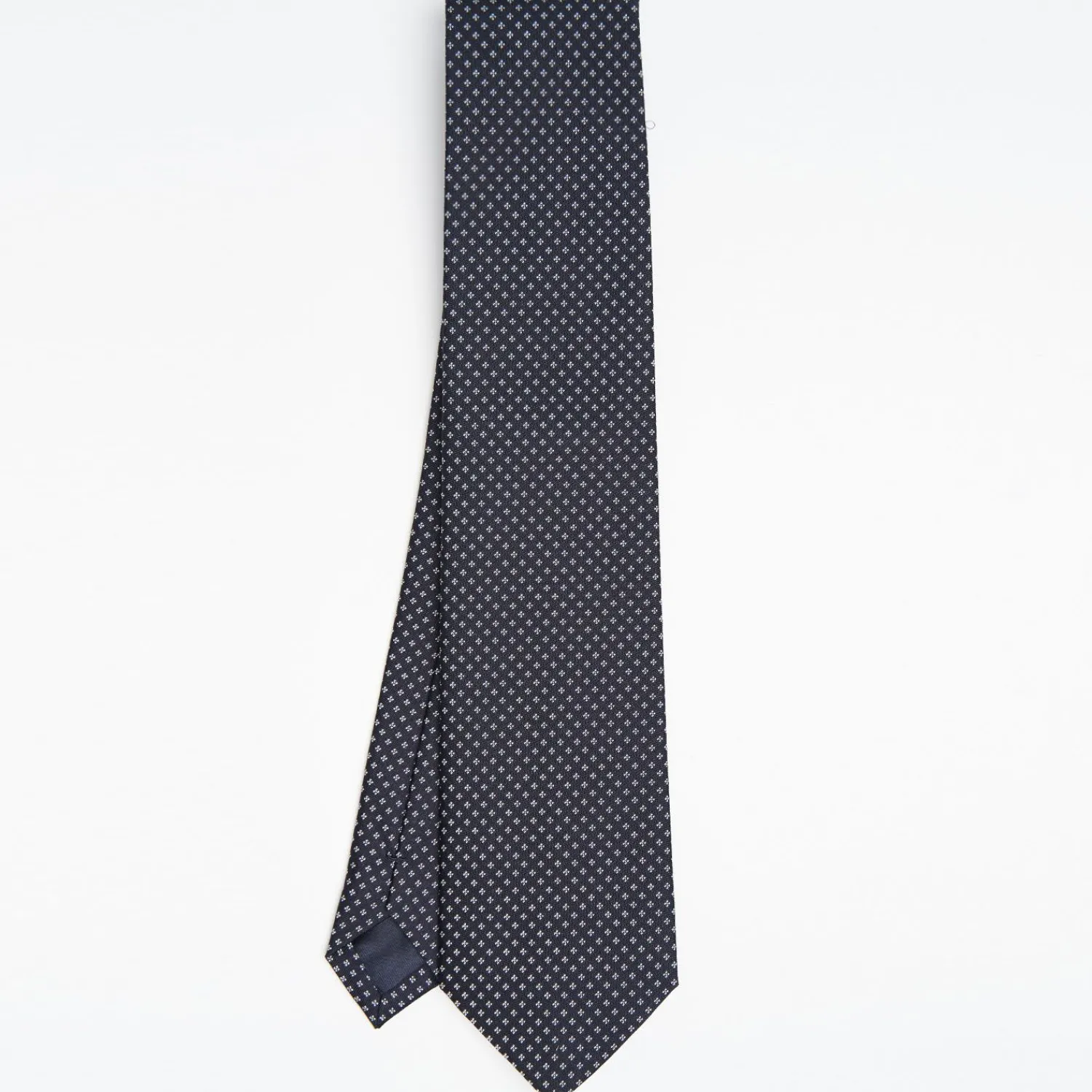 Dark Blue Ceremonial Jacquard Silk Tie Small Geometric Pattern>E.Marinella Clearance