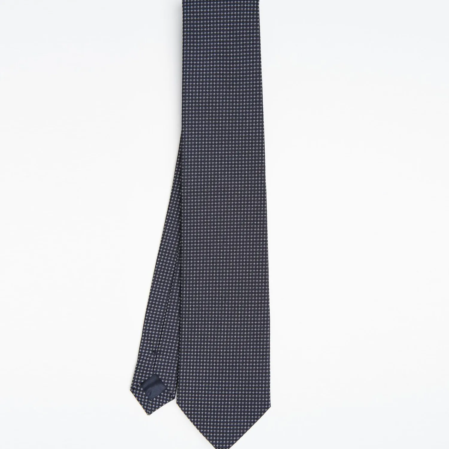 Dark Blue Ceremonial Jacquard Silk Tie - Small Geometric Pattern>E.Marinella Discount