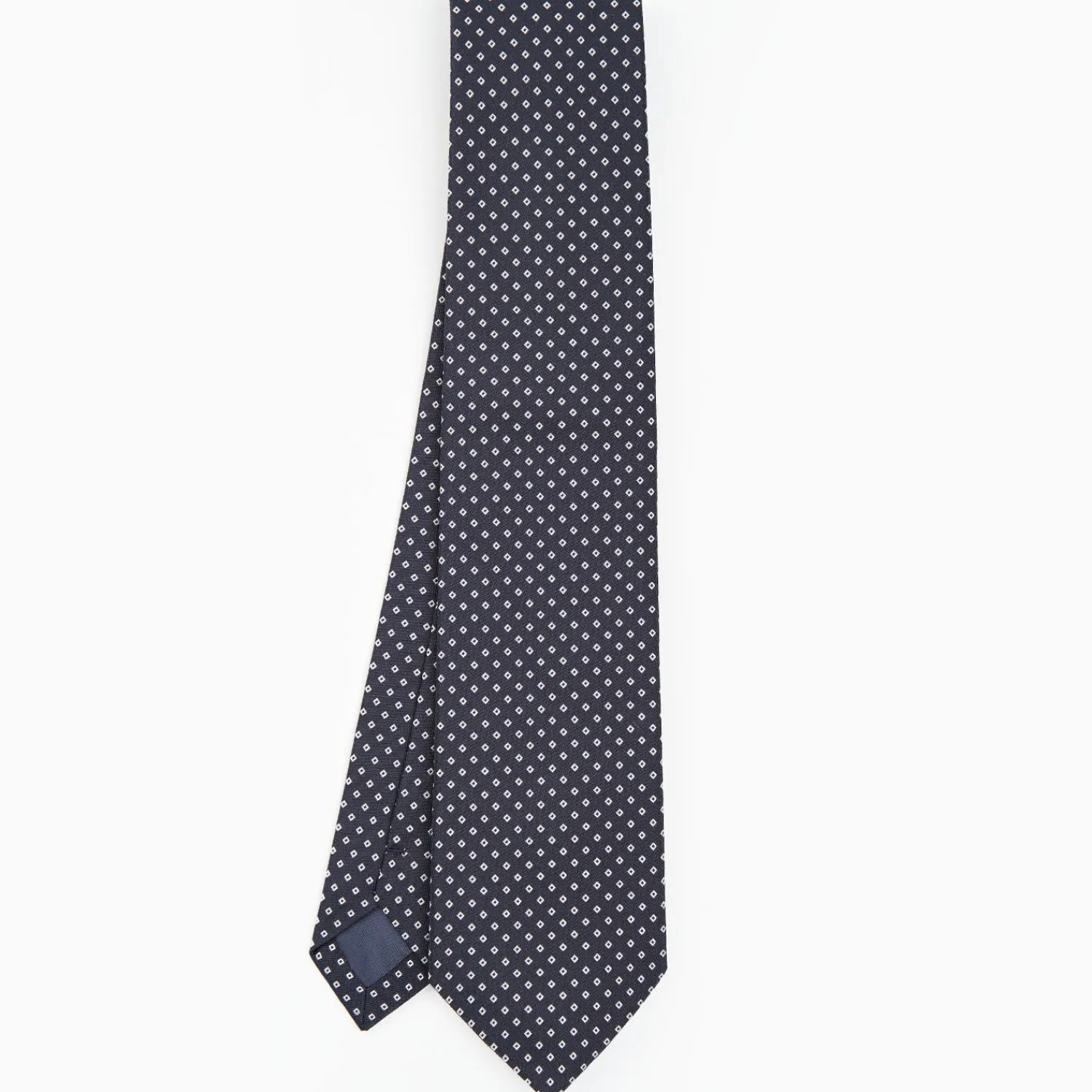 Dark Blue Ceremonial Jacquard Silk Tie Small Geometric Pattern>E.Marinella Cheap