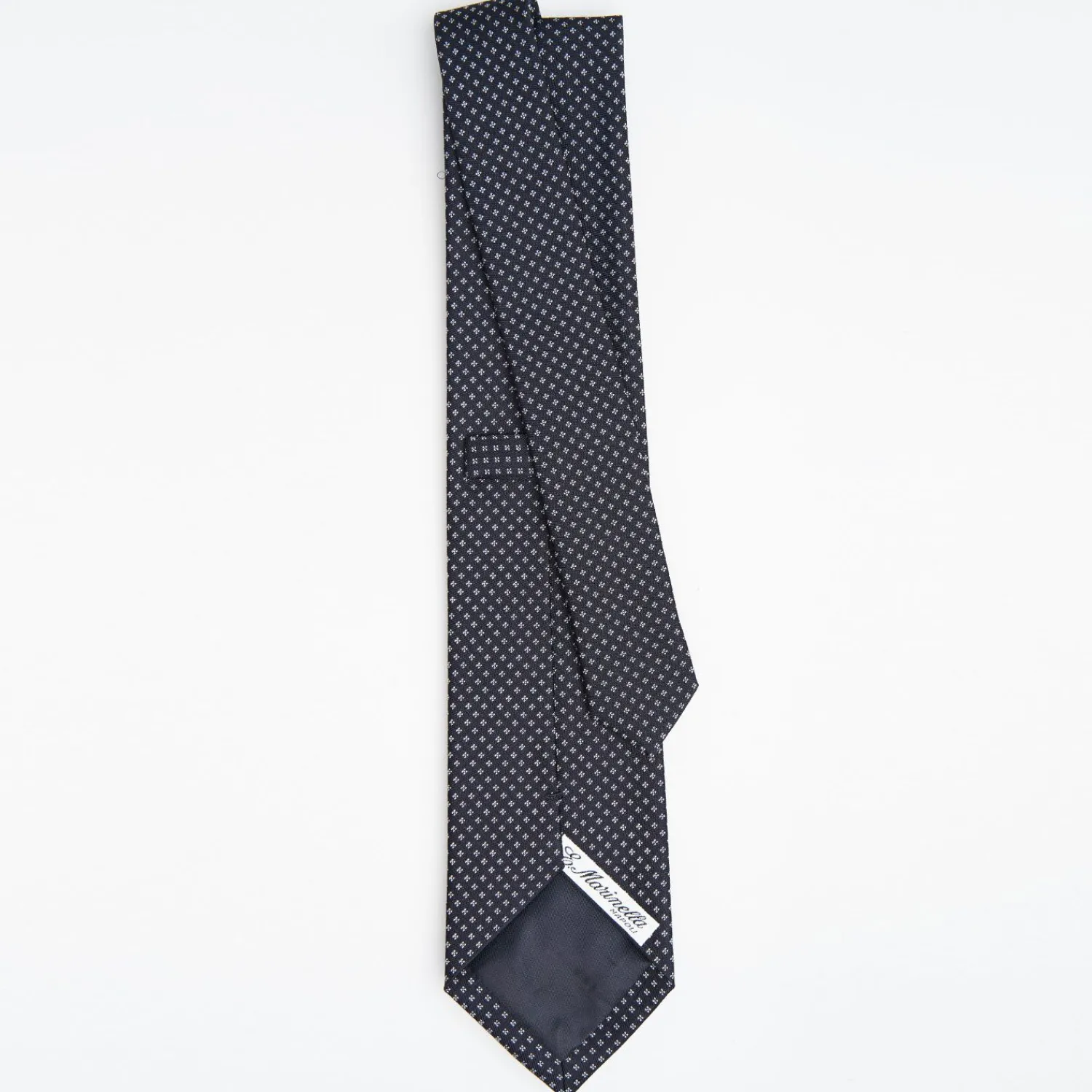 Dark Blue Ceremonial Jacquard Silk Tie Small Geometric Pattern>E.Marinella Clearance