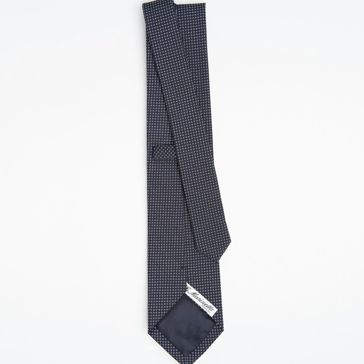 Dark Blue Ceremonial Jacquard Silk Tie - Small Geometric Pattern>E.Marinella Discount