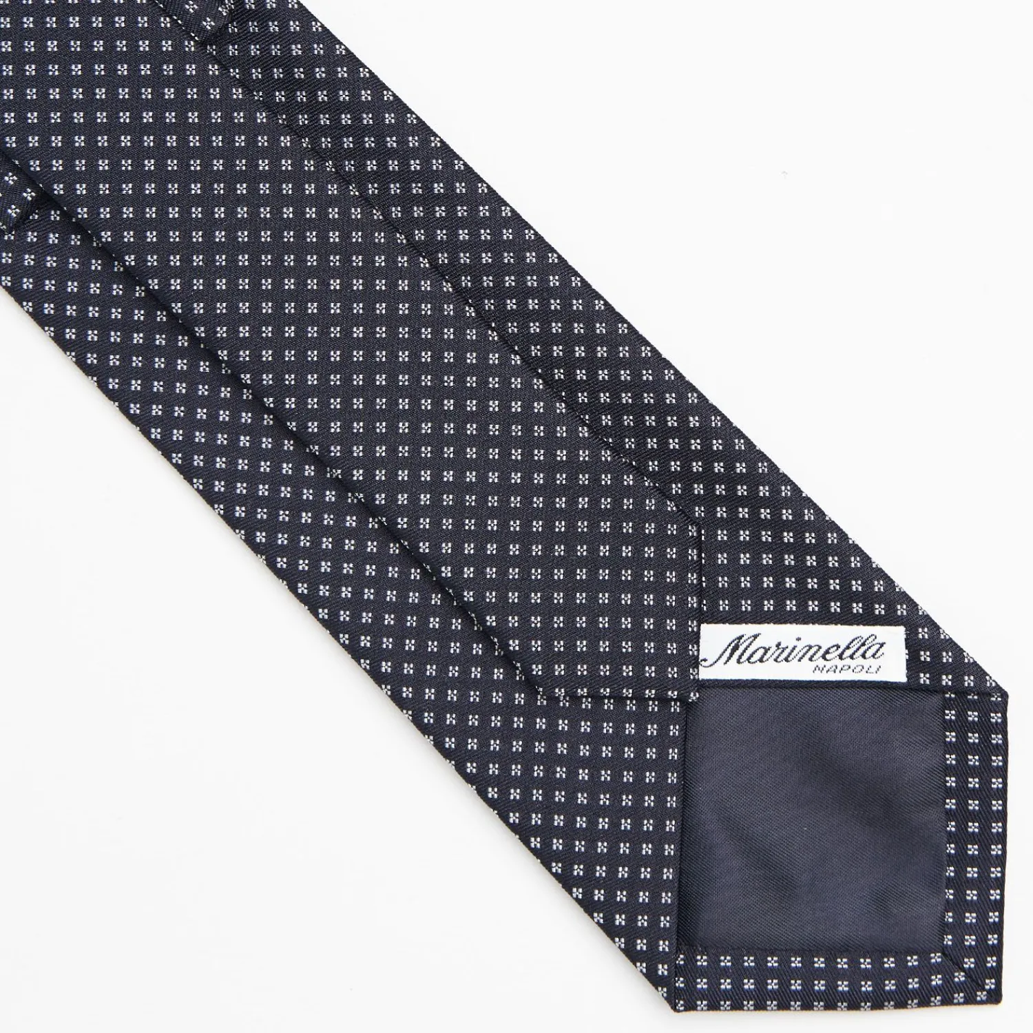 Dark Blue Ceremonial Jacquard Silk Tie Small Geometric Pattern>E.Marinella Clearance