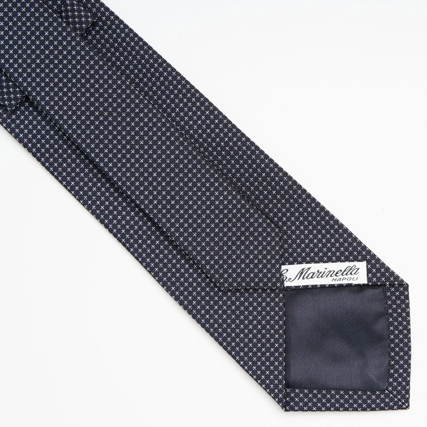 Dark Blue Ceremonial Jacquard Silk Tie - Small Geometric Pattern>E.Marinella Discount
