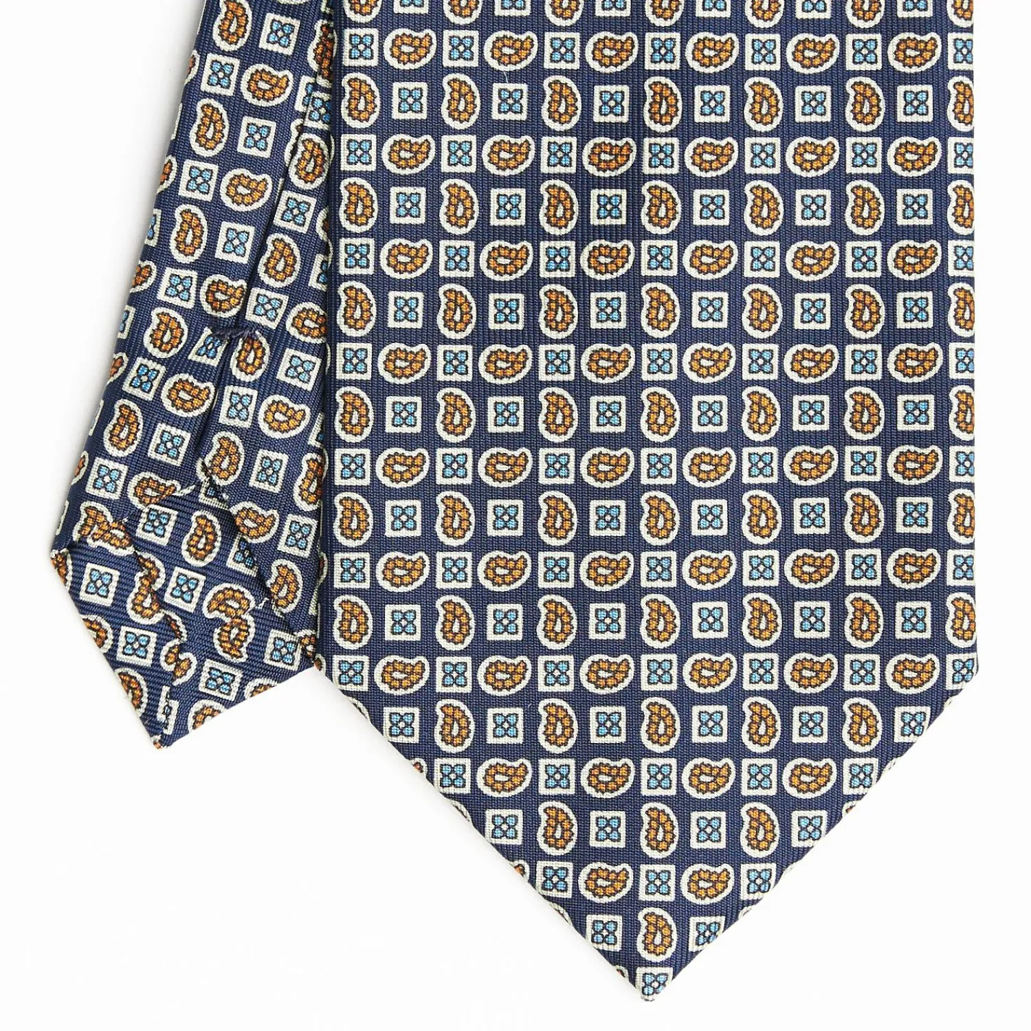 Dark Blue Extra Long Sartorial Silk Tie - Paisley Pattern>E.Marinella Cheap