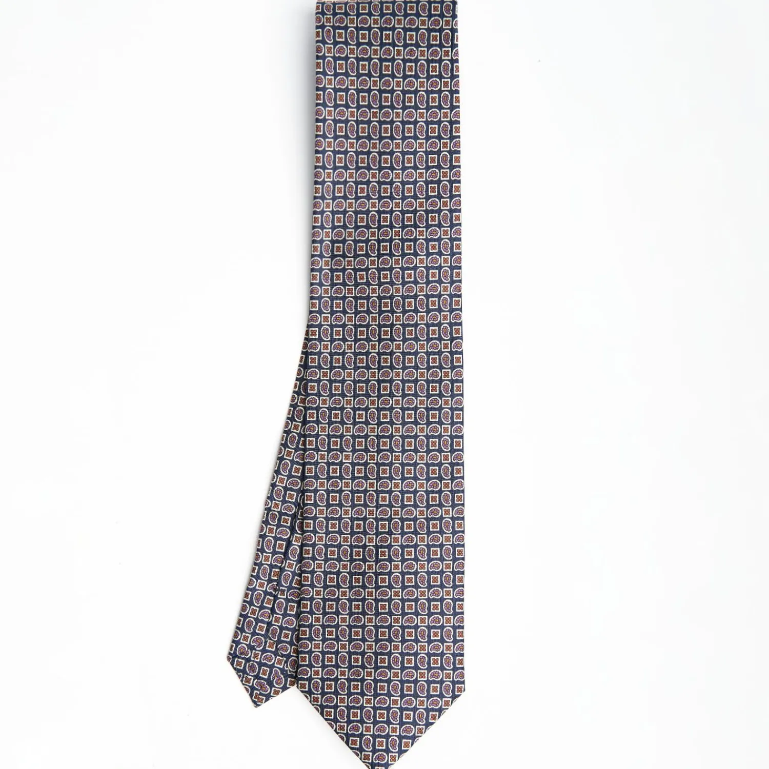 Dark Blue Extra Long Sartorial Silk Tie - Paisley Pattern>E.Marinella Cheap