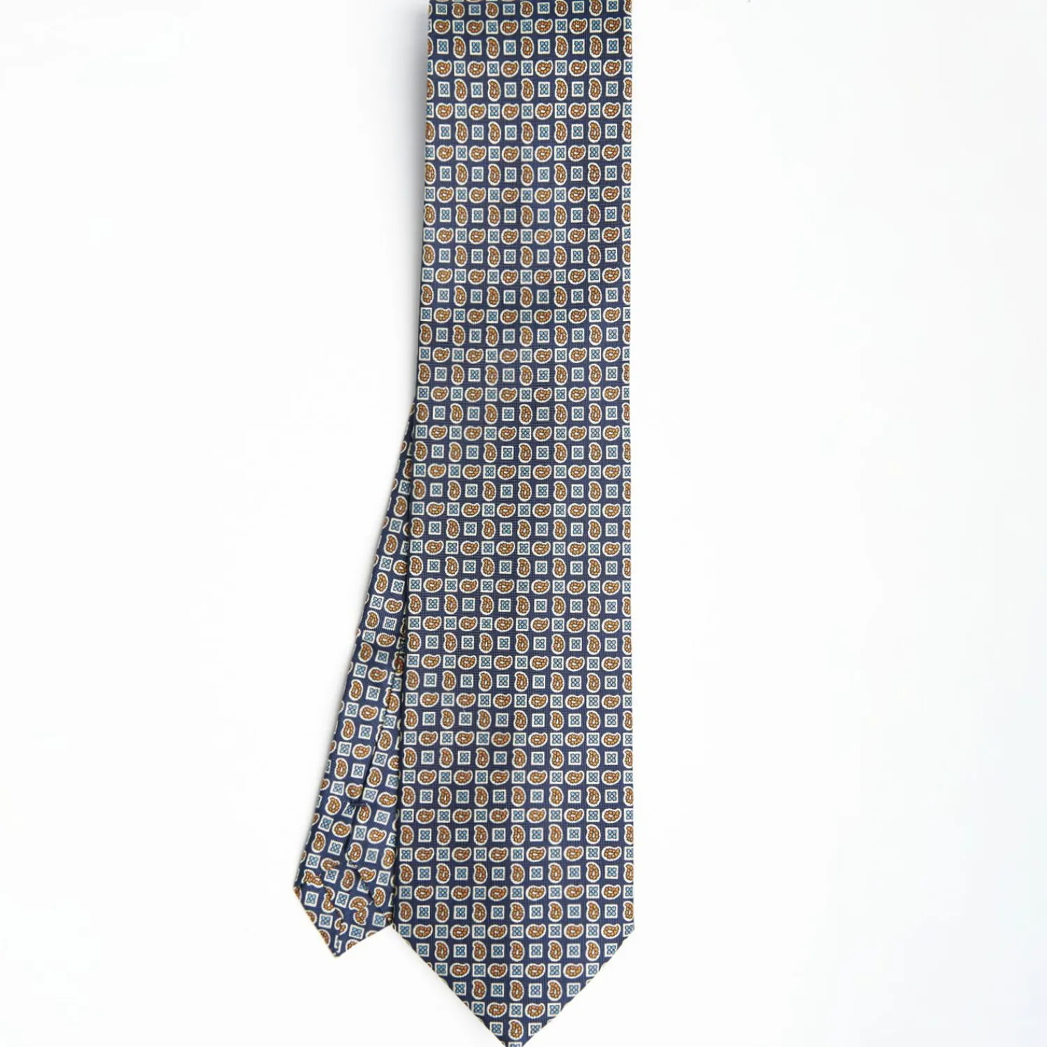 Dark Blue Extra Long Sartorial Silk Tie - Paisley Pattern>E.Marinella Cheap