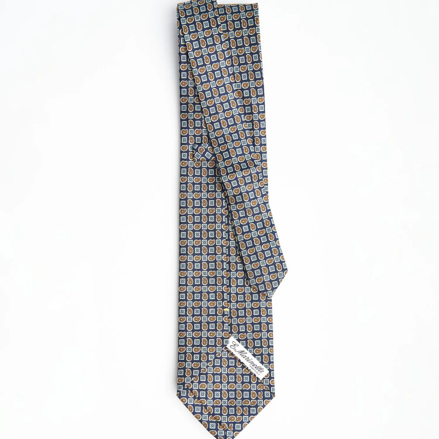 Dark Blue Extra Long Sartorial Silk Tie - Paisley Pattern>E.Marinella Cheap