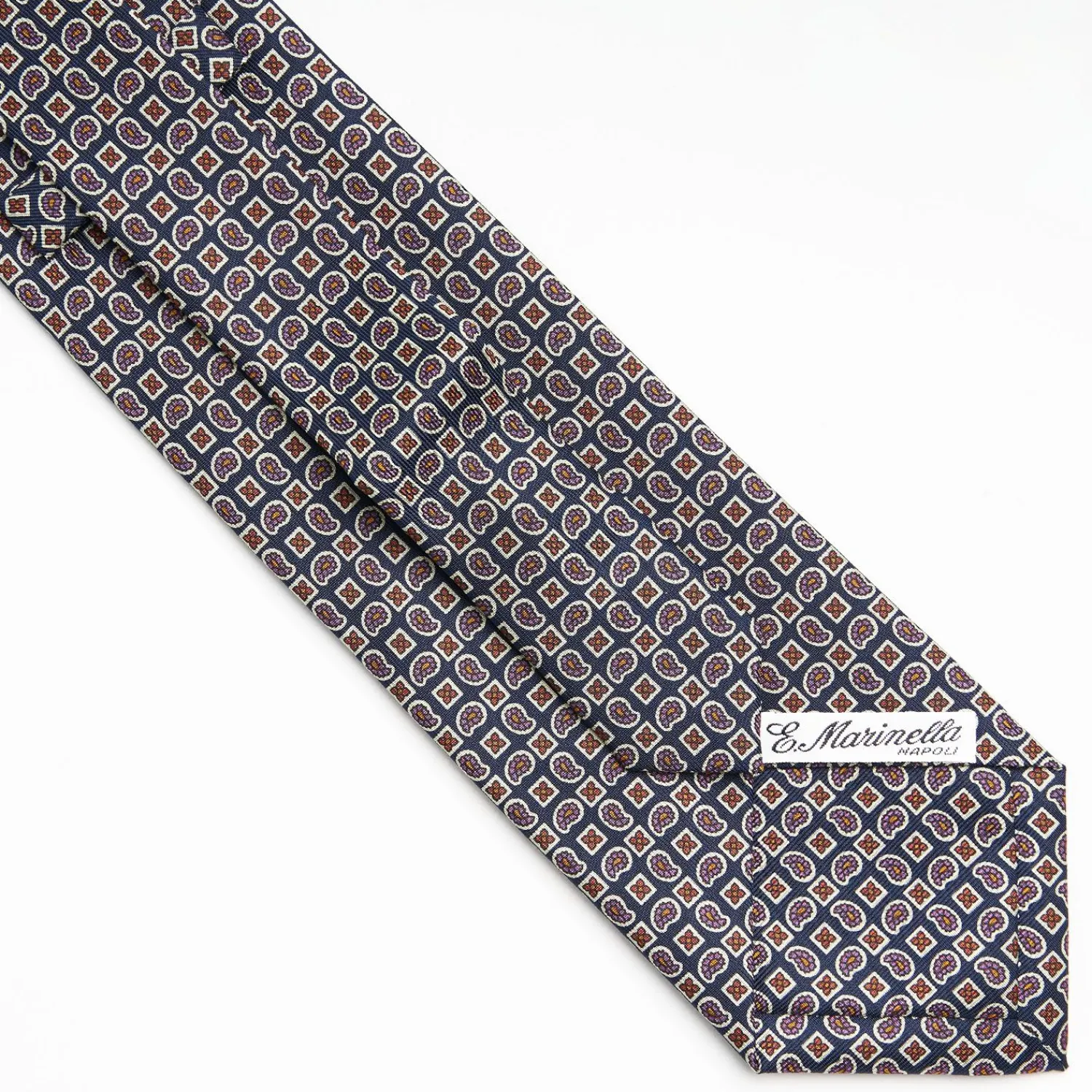 Dark Blue Extra Long Sartorial Silk Tie - Paisley Pattern>E.Marinella Cheap