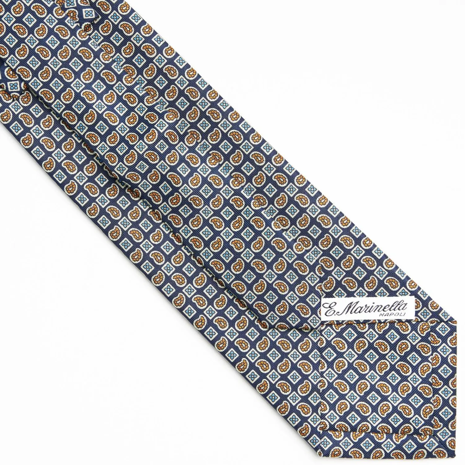 Dark Blue Extra Long Sartorial Silk Tie - Paisley Pattern>E.Marinella Cheap