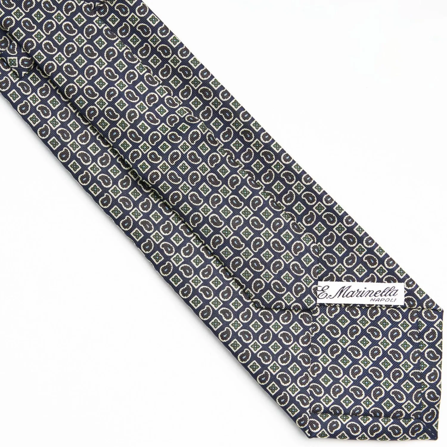 Dark Blue Extra Long Sartorial Silk Tie - Paisley Pattern>E.Marinella Shop