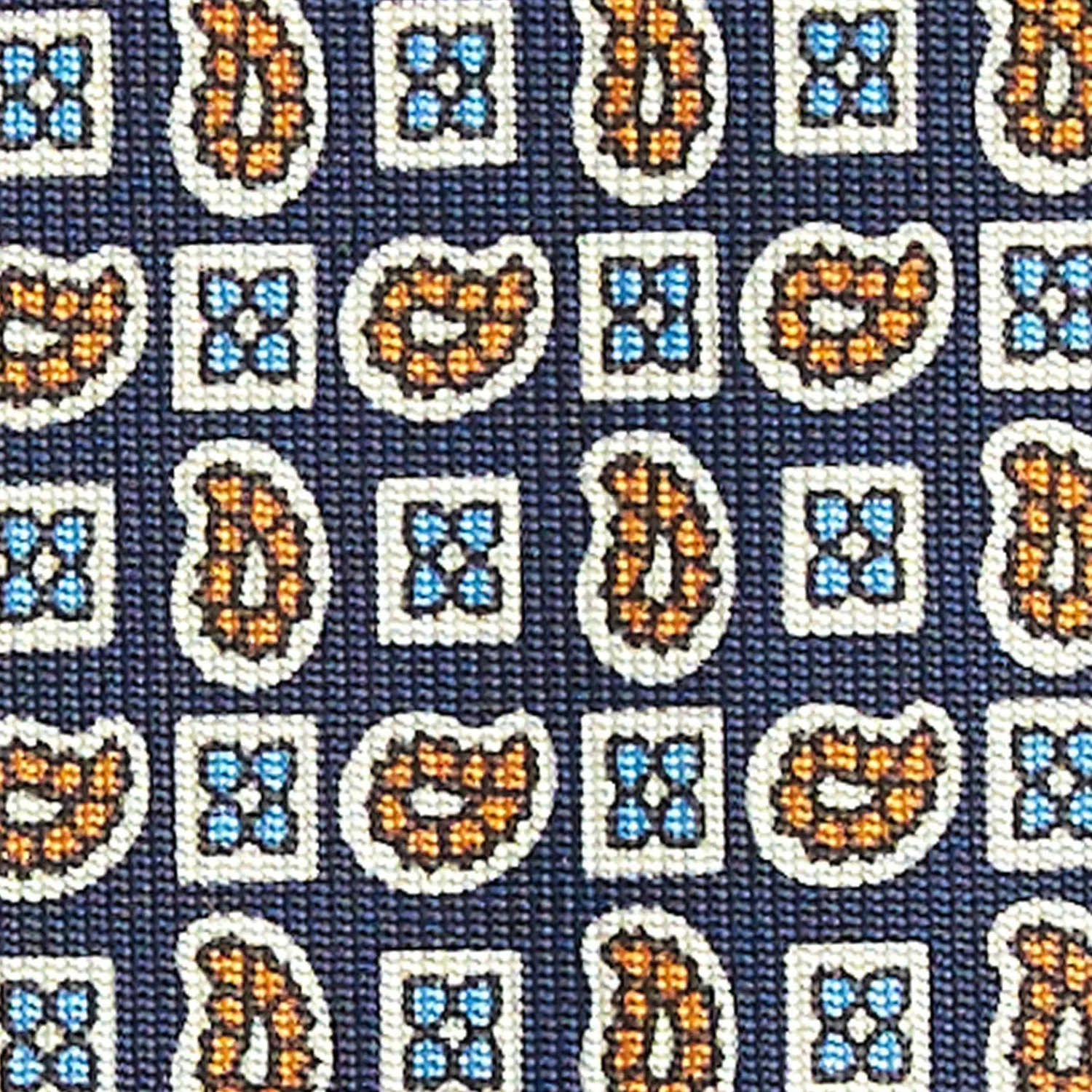 Dark Blue Extra Long Sartorial Silk Tie - Paisley Pattern>E.Marinella Cheap