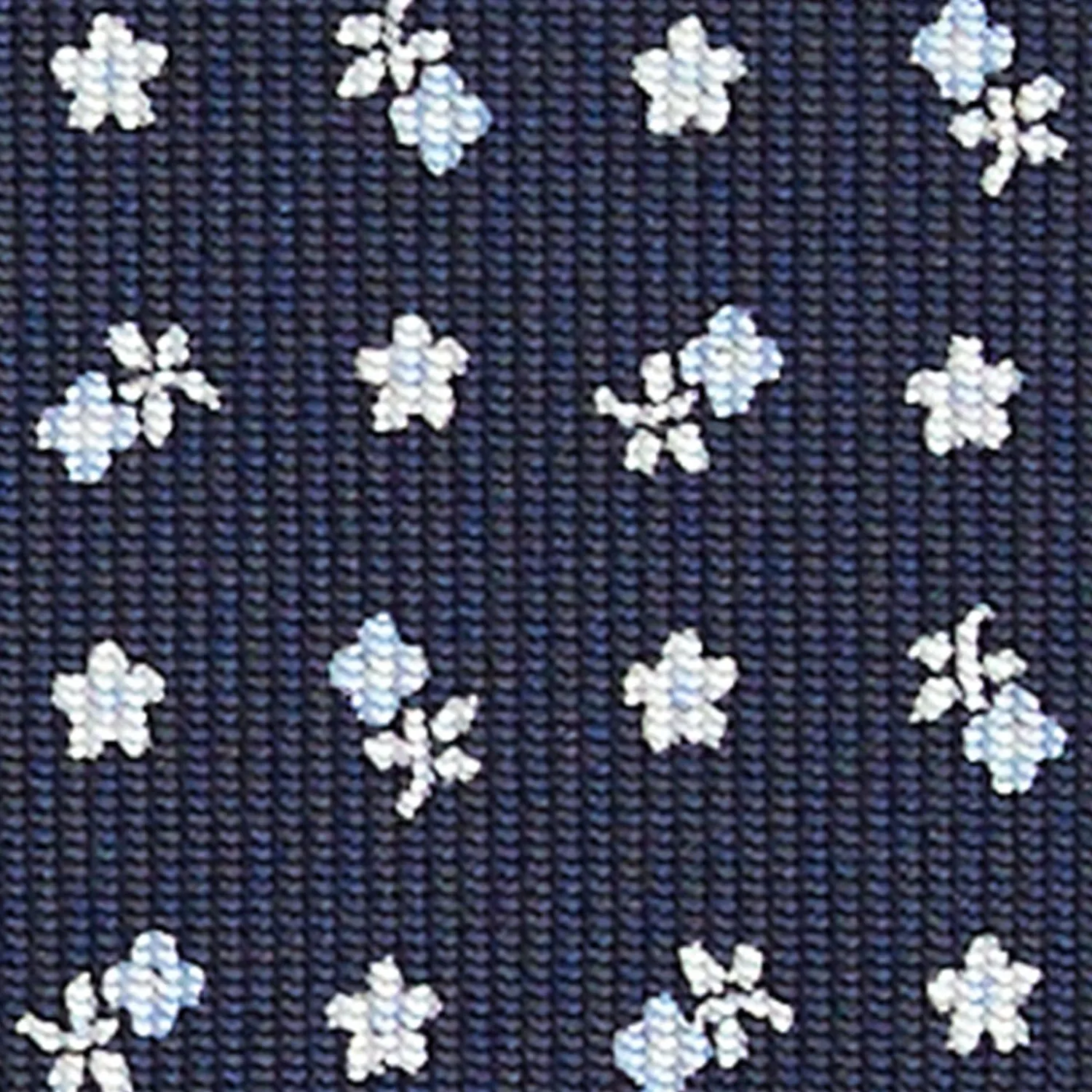 Dark Blue Extra Long Sartorial Silk Tie - Small Flower Pattern>E.Marinella Best Sale