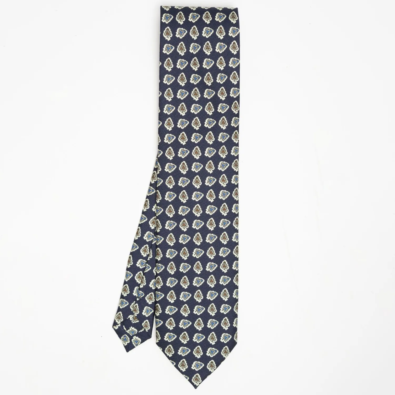Dark Blue Heritage Collection Silk Tie - Large Flower Pattern>E.Marinella Hot