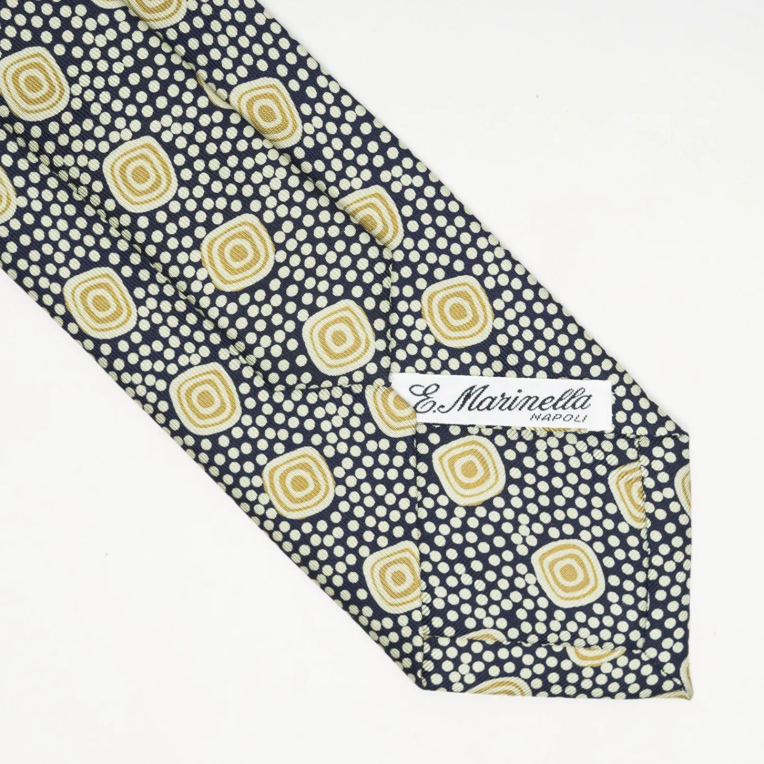Dark Blue Heritage Collection Silk Tie - Large Geometric Pattern>E.Marinella Hot