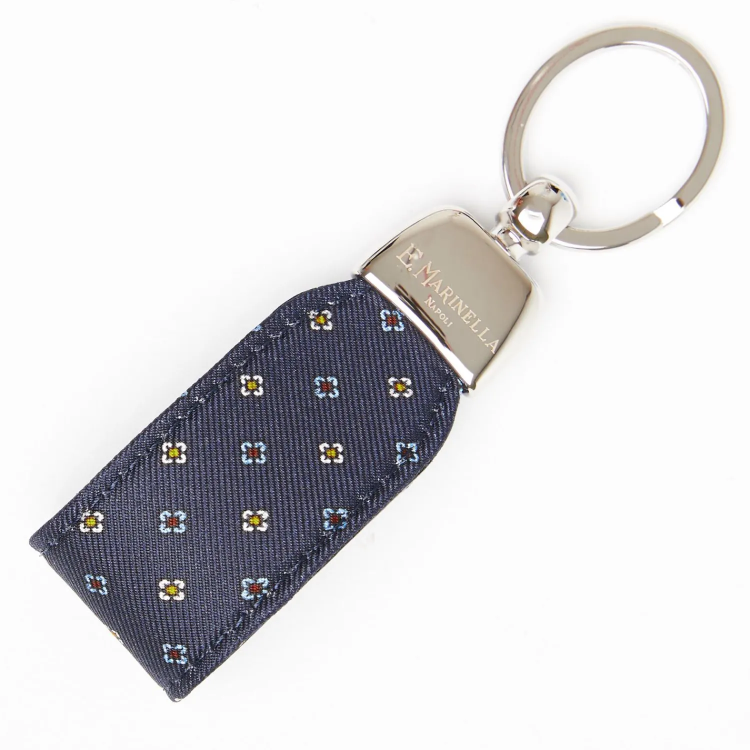 Dark Blue Keyfob In Silk And Leather>E.Marinella Hot