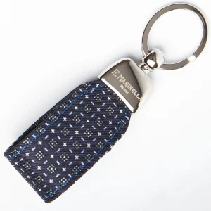 Dark Blue Keyfob In Silk And Leather>E.Marinella Sale
