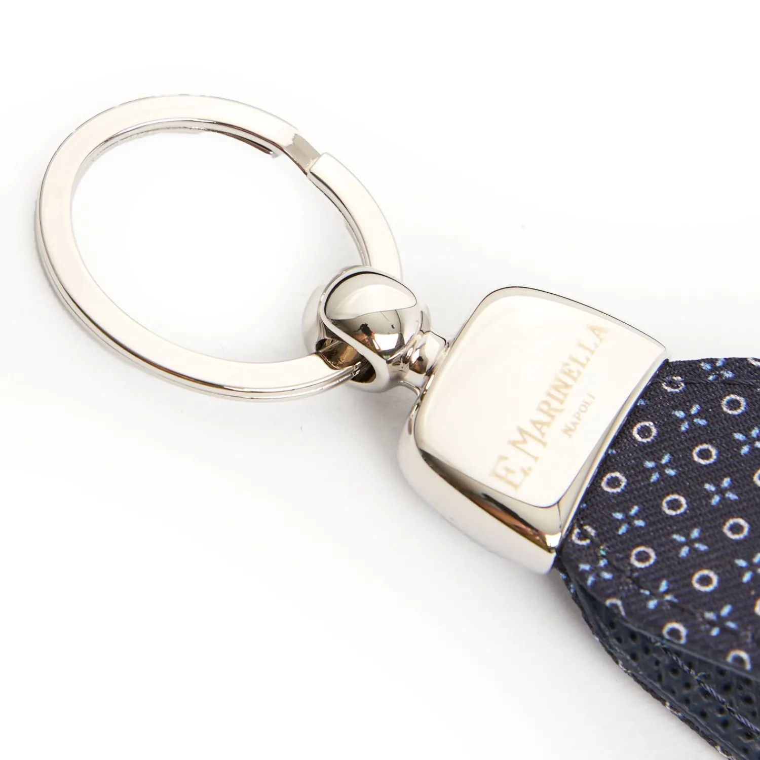 Dark Blue Keyfob In Silk And Leather>E.Marinella Flash Sale