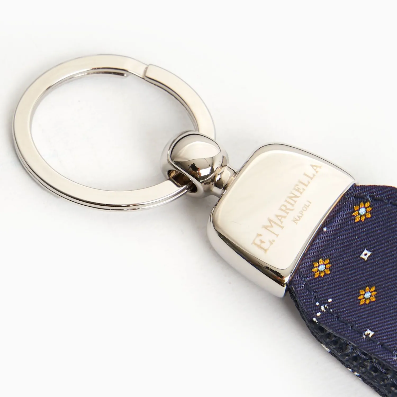 Dark Blue Keyfob In Silk And Leather>E.Marinella Fashion