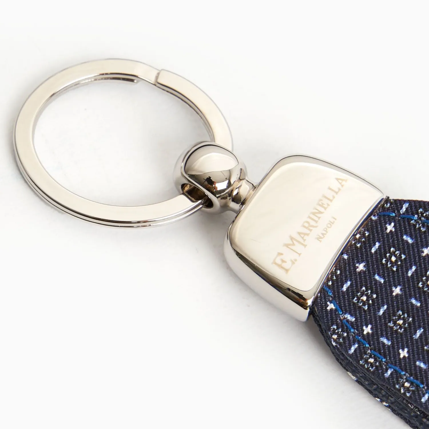 Dark Blue Keyfob In Silk And Leather>E.Marinella Sale
