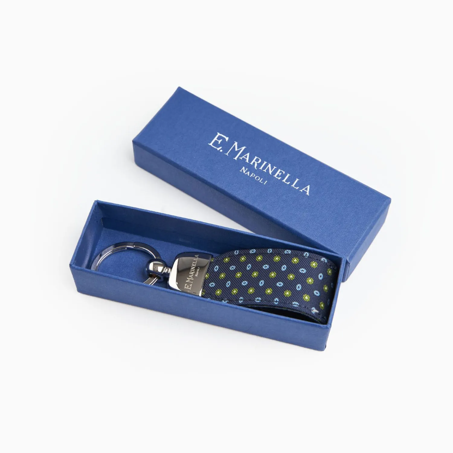 Dark Blue Keyfob In Silk And Leather>E.Marinella Flash Sale