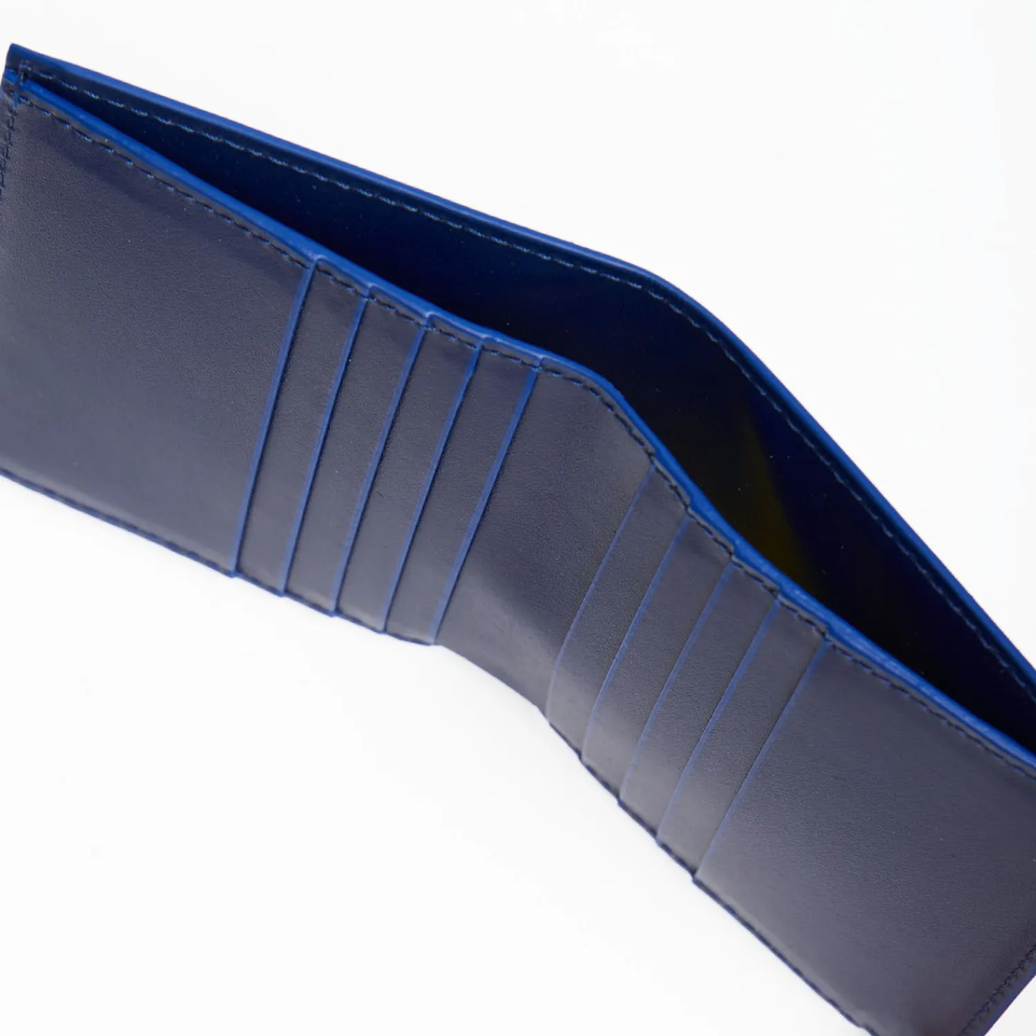 Dark Blue Leather Small Wallet>E.Marinella Shop