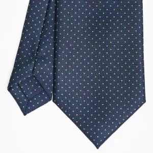 Dark Blue Sartorial Classic Silk Tie Polka Dot Pattern>E.Marinella New