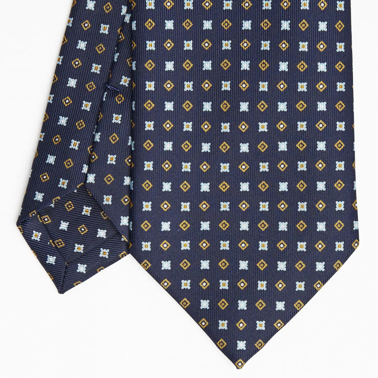 Dark Blue Sartorial Classic Silk Tie - Small Flower Pattern>E.Marinella Discount