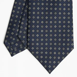 Dark Blue Sartorial Classic Silk Tie Small Geometric Pattern>E.Marinella Cheap