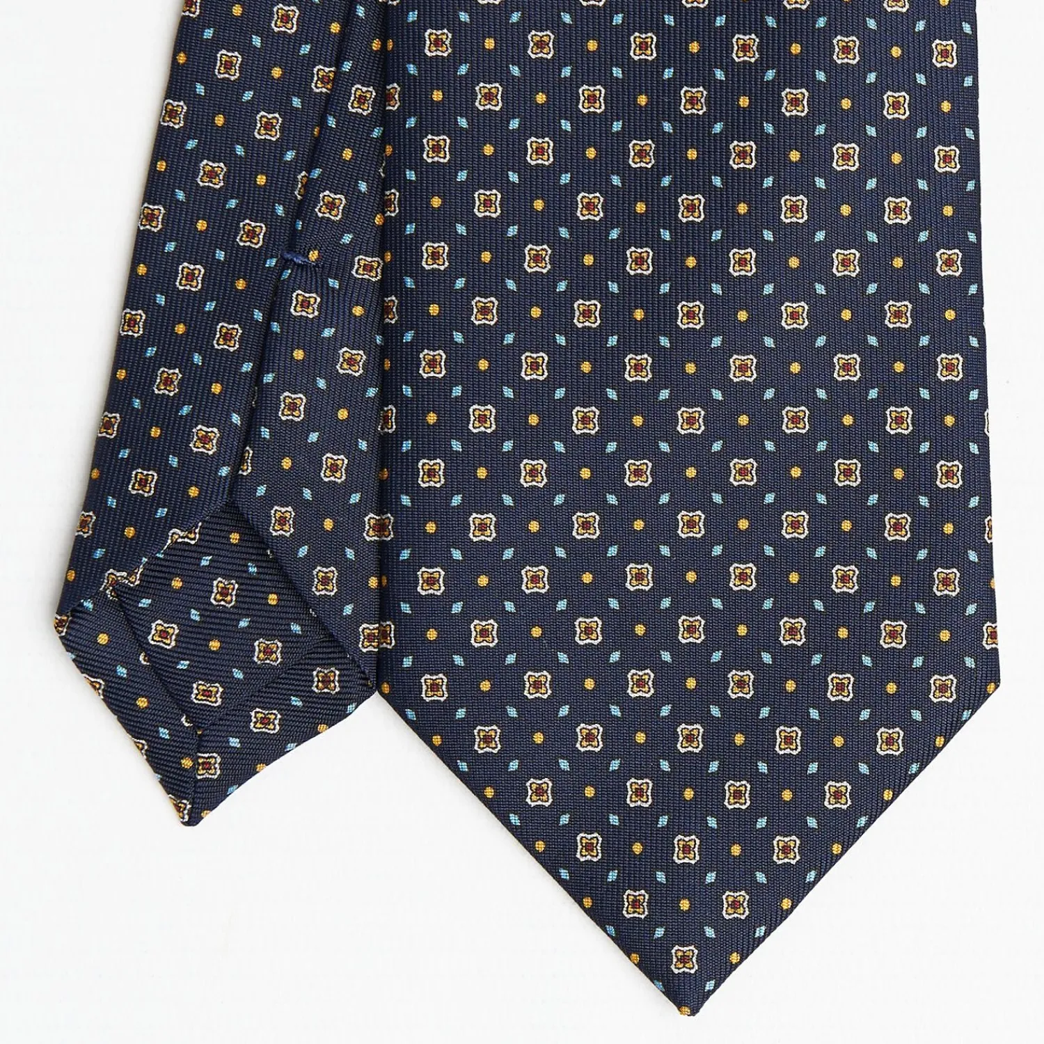 Dark Blue Sartorial Classic Silk Tie Small Flower Pattern>E.Marinella Cheap