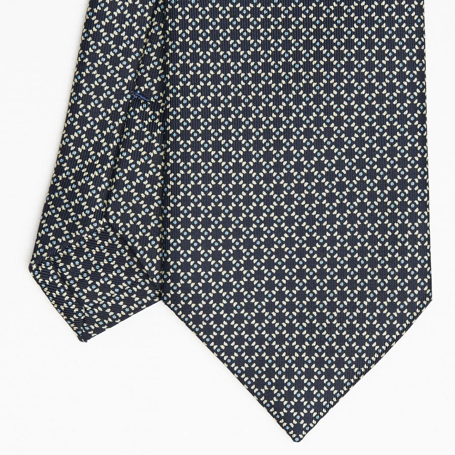 Dark Blue Sartorial Classic Silk Tie Small Geometric Pattern>E.Marinella Best