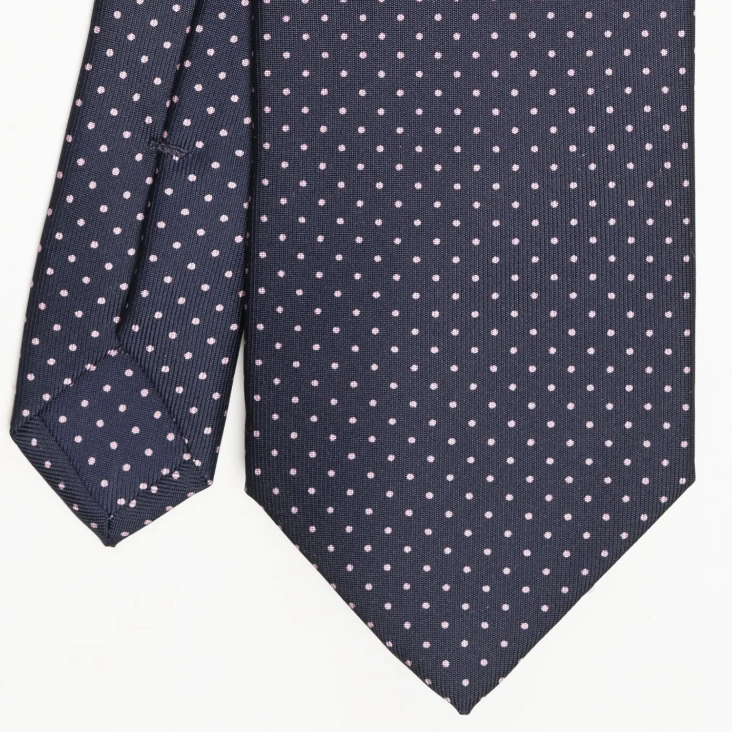 Dark Blue Sartorial Classic Silk Tie Polka Dot Pattern>E.Marinella Outlet