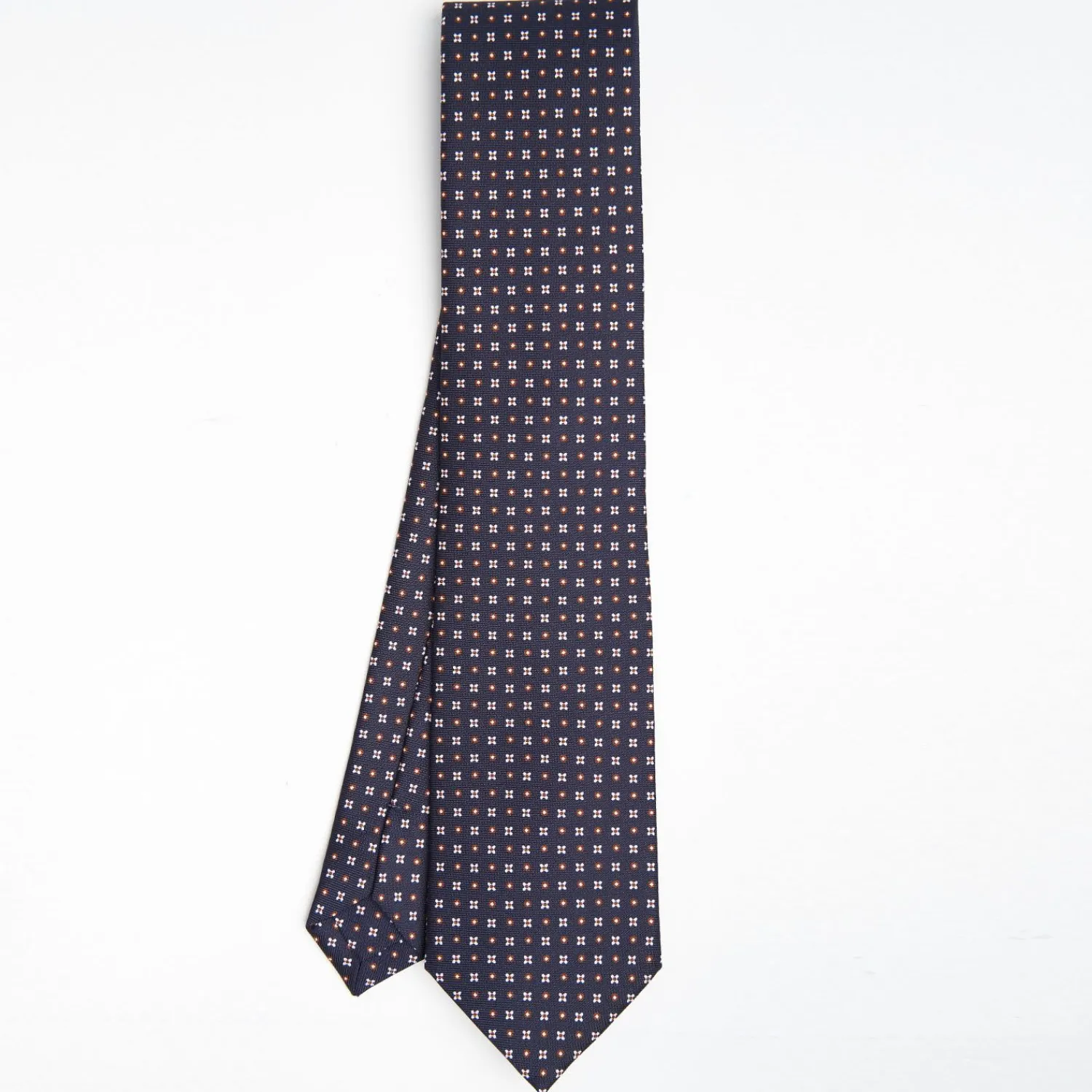 Dark Blue Sartorial Classic Silk Tie Small Flower Pattern>E.Marinella New