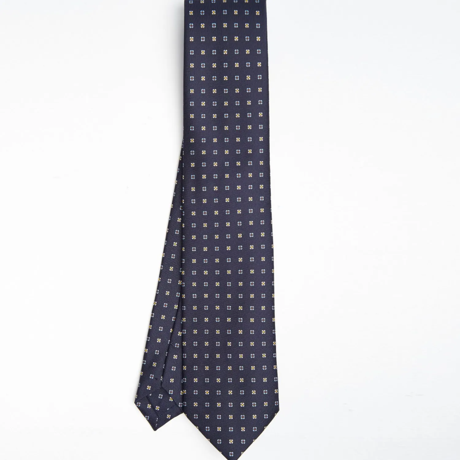 Dark Blue Sartorial Classic Silk Tie Small Flower Pattern>E.Marinella Sale