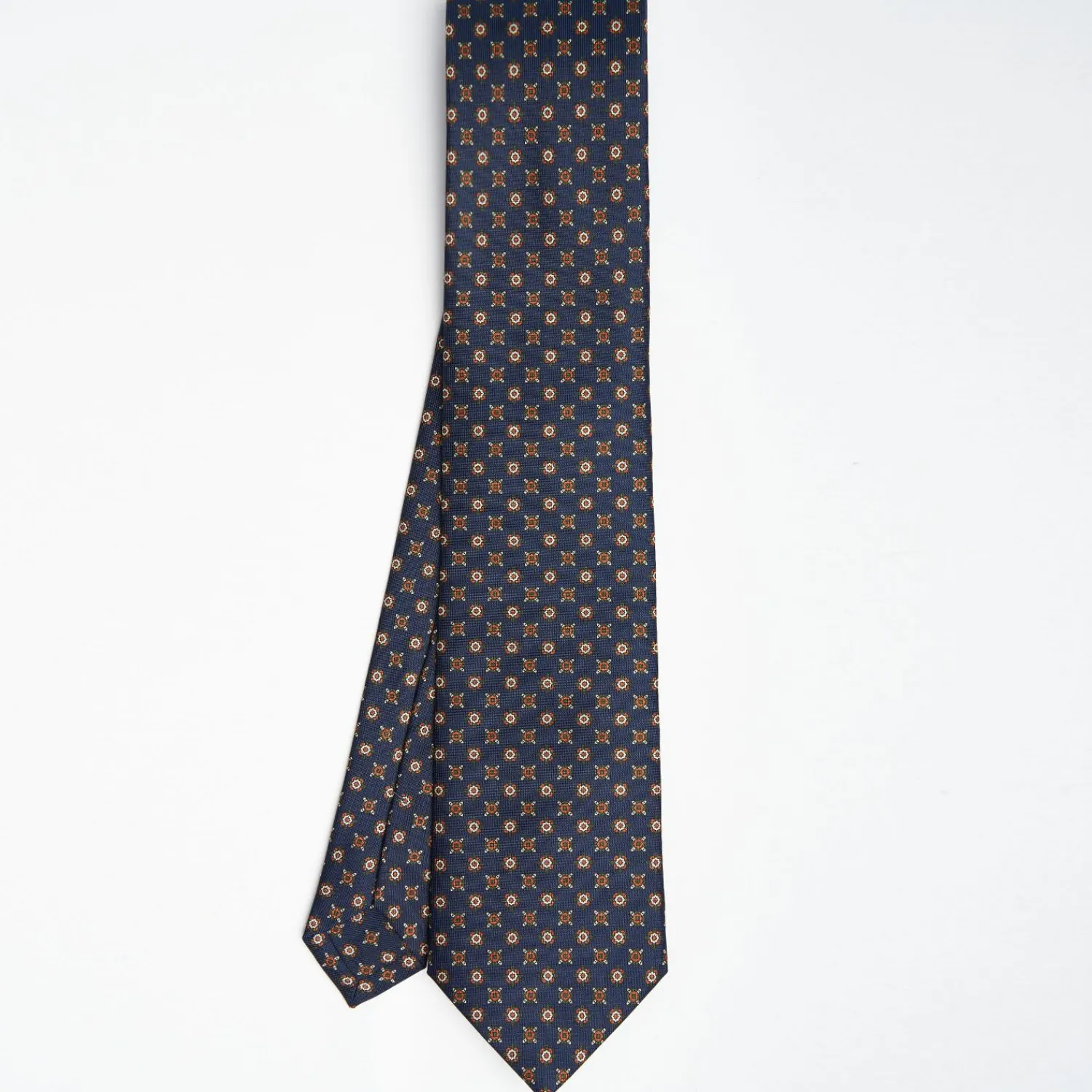 Dark Blue Sartorial Classic Silk Tie Large Flower Pattern>E.Marinella Hot