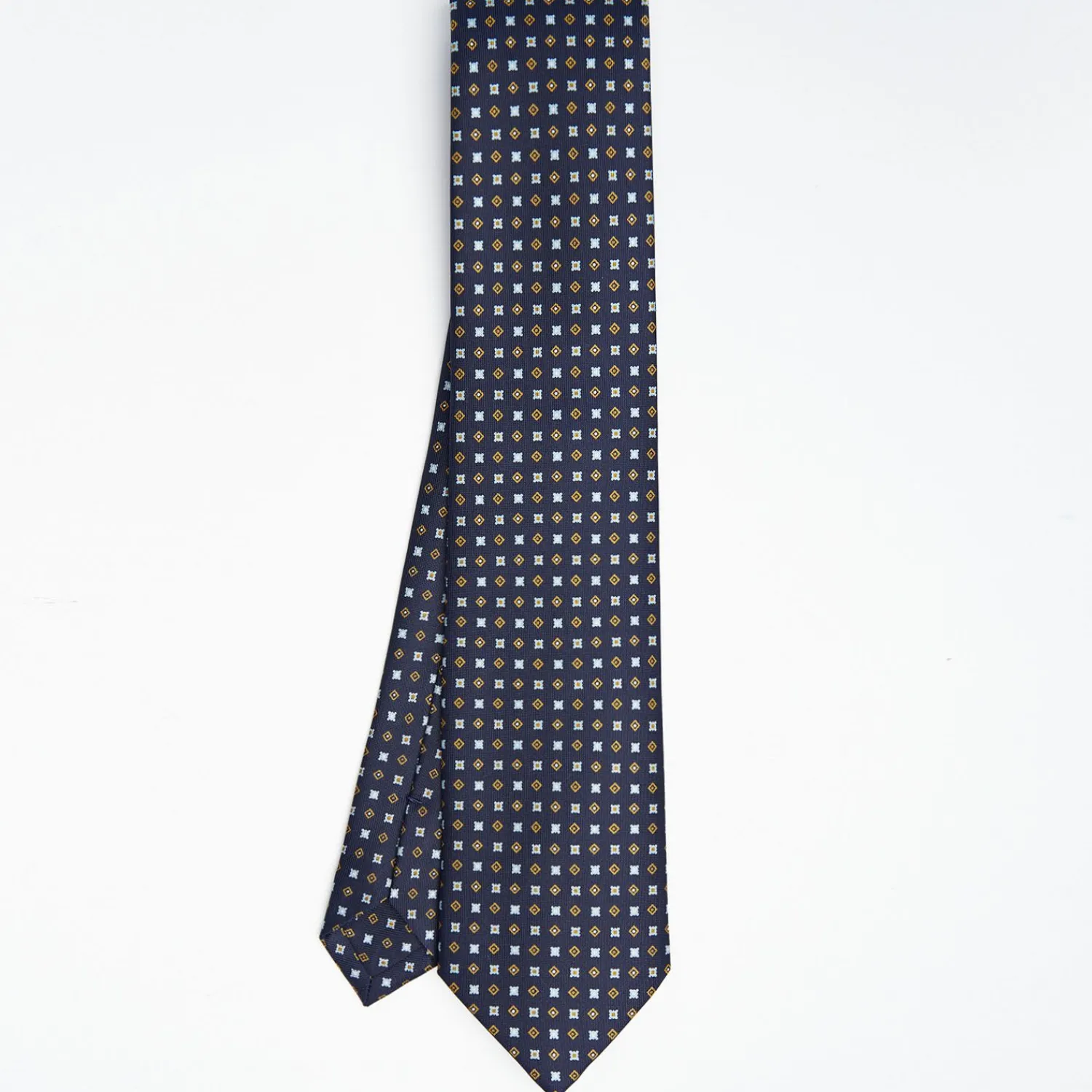 Dark Blue Sartorial Classic Silk Tie - Small Flower Pattern>E.Marinella Discount