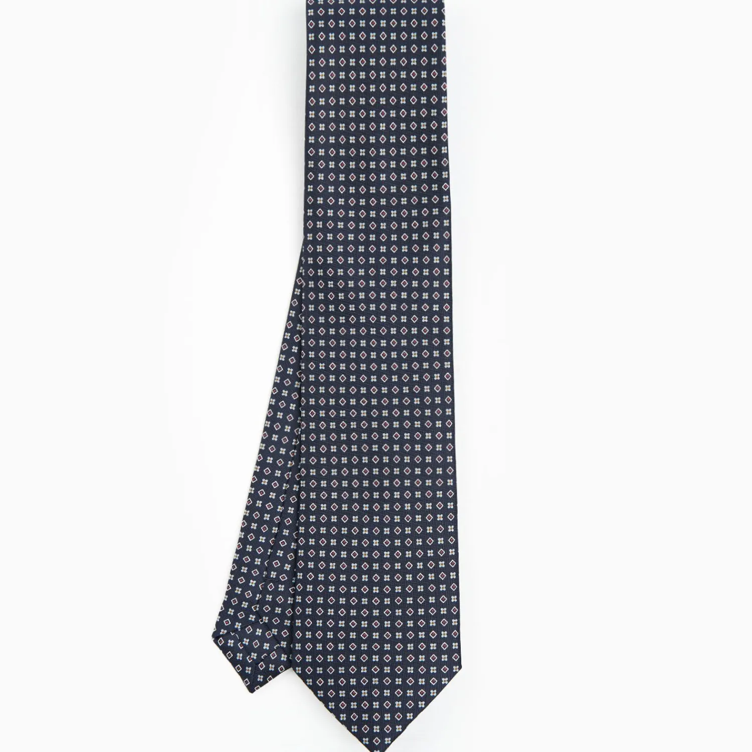 Dark Blue Sartorial Classic Silk Tie - Small Flower Pattern>E.Marinella Cheap