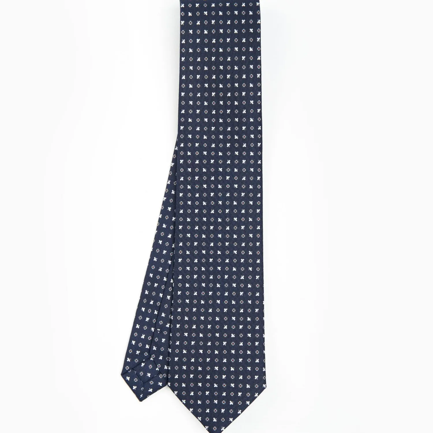 Dark Blue Sartorial Classic Silk Tie - Small Flower Designs>E.Marinella Cheap