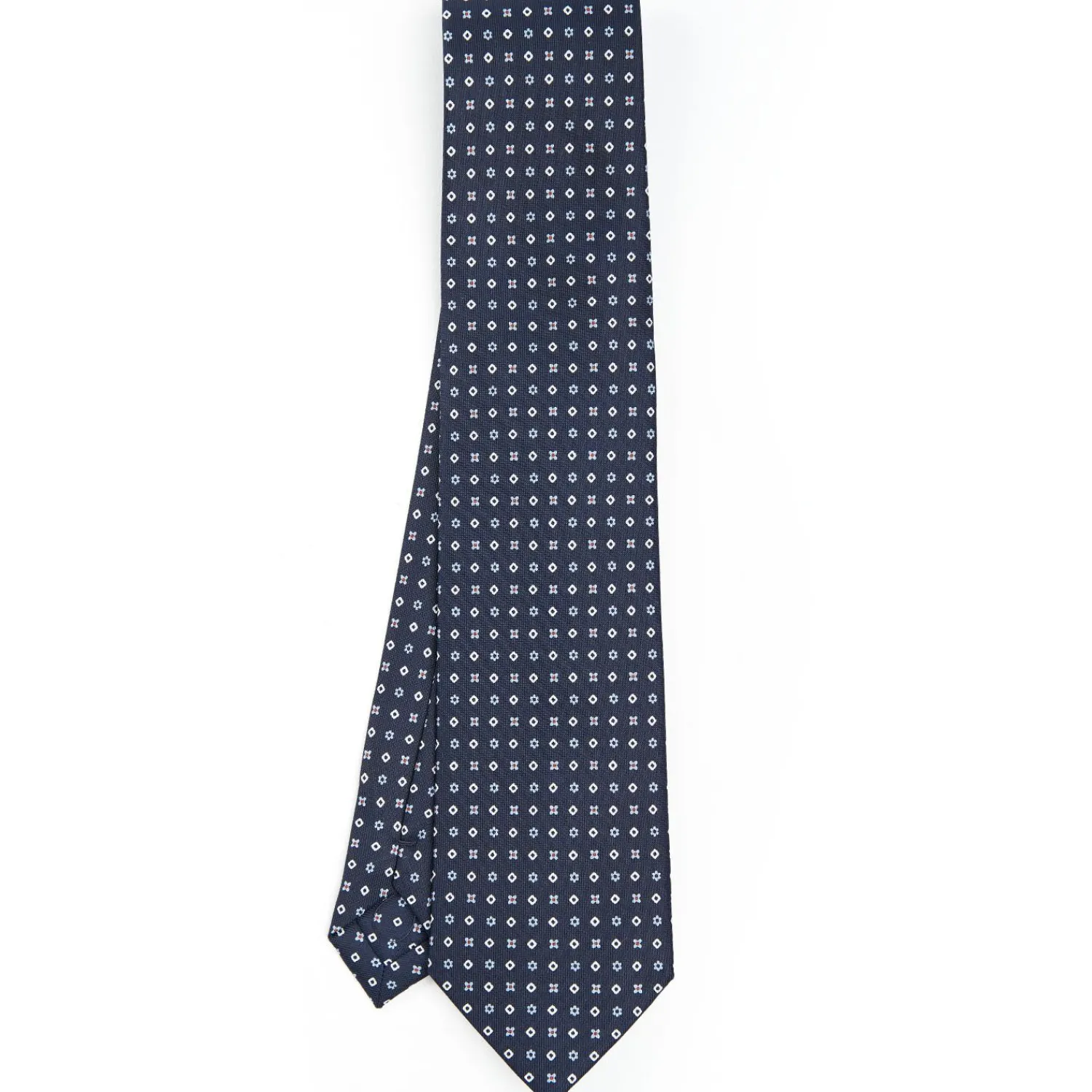 Dark Blue Sartorial Classic Silk Tie - Small Flower Designs>E.Marinella Best