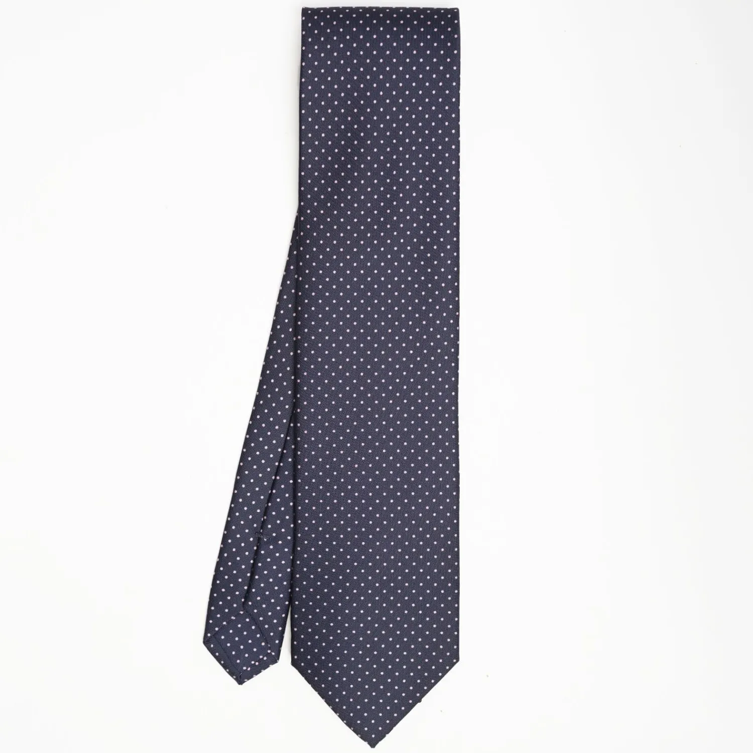 Dark Blue Sartorial Classic Silk Tie Polka Dot Pattern>E.Marinella Outlet