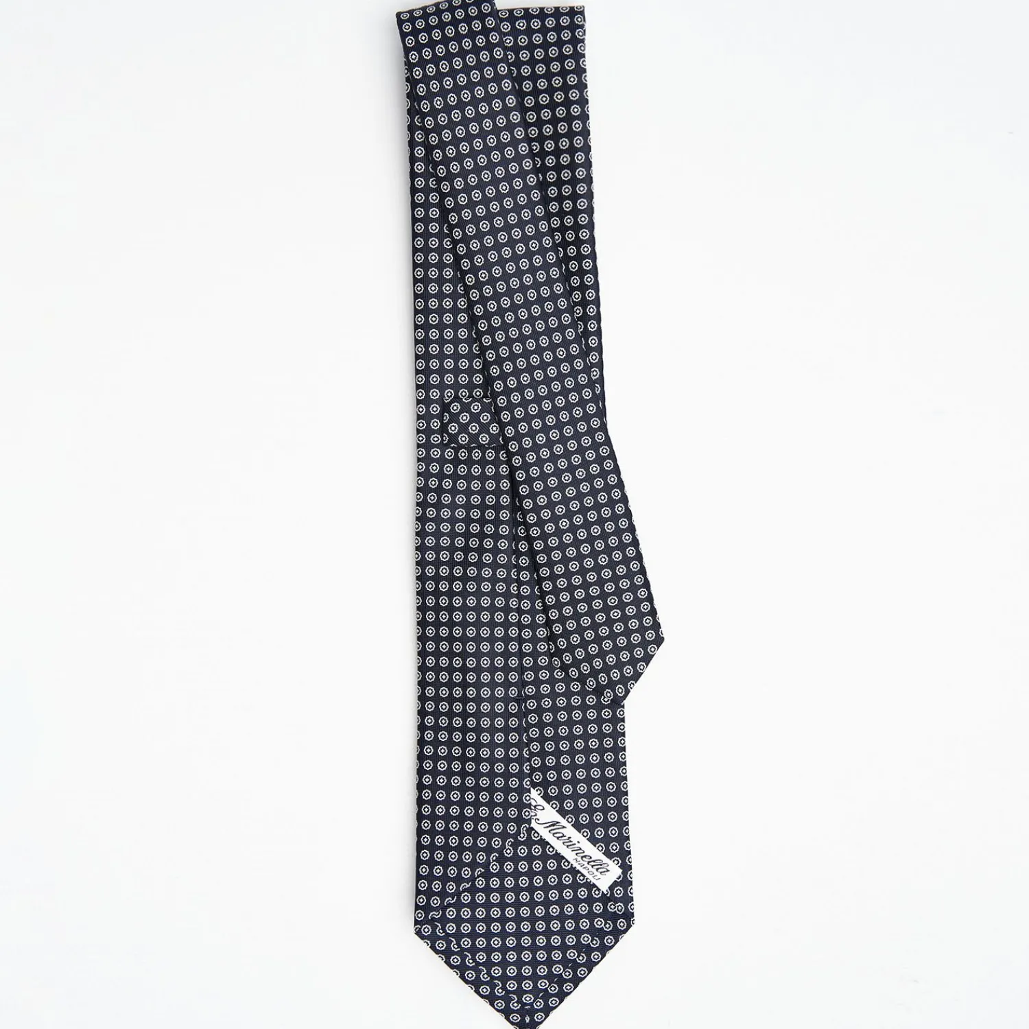 Dark Blue Sartorial Classic Silk Tie Small Flower Pattern>E.Marinella Store