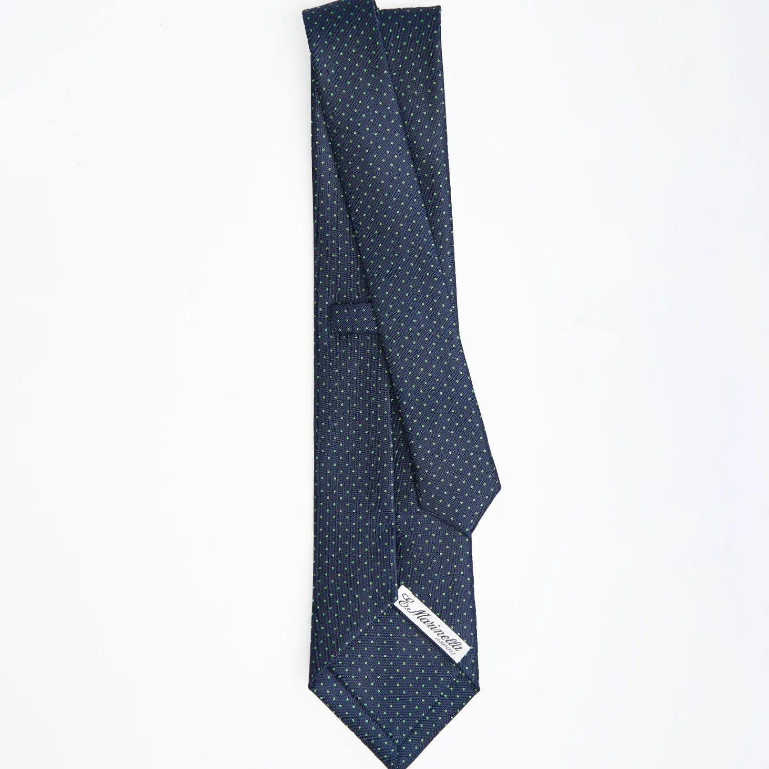 Dark Blue Sartorial Classic Silk Tie Polka Dot Pattern>E.Marinella New