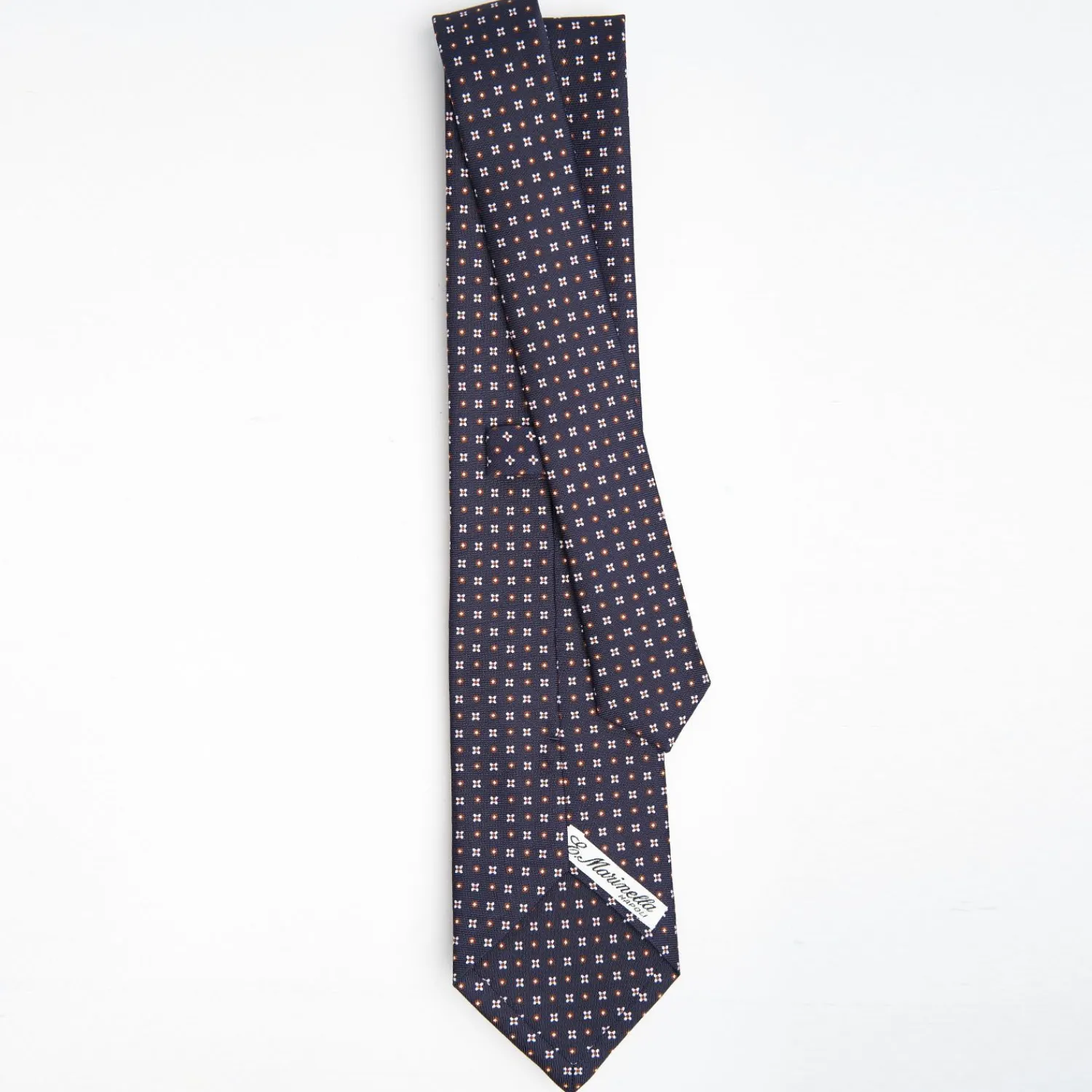 Dark Blue Sartorial Classic Silk Tie Small Flower Pattern>E.Marinella New