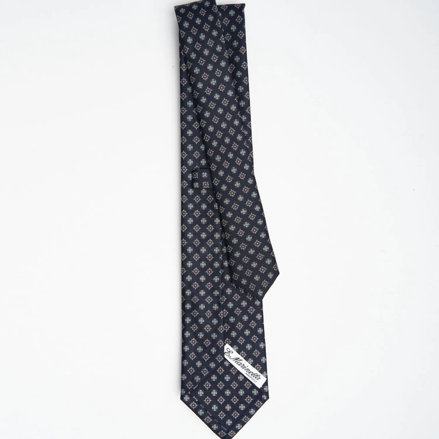 Dark Blue Sartorial Classic Silk Tie Large Flower Pattern>E.Marinella Best