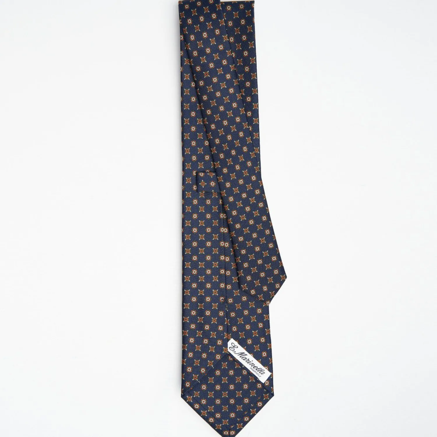Dark Blue Sartorial Classic Silk Tie Large Flower Pattern>E.Marinella Hot