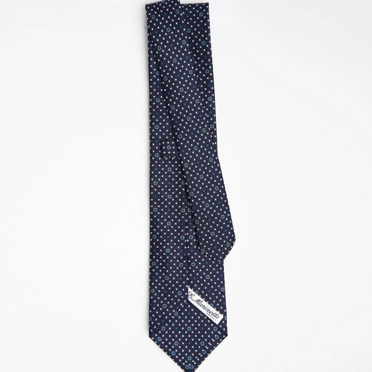 Dark Blue Sartorial Classic Silk Tie Small Flower Pattern>E.Marinella Store