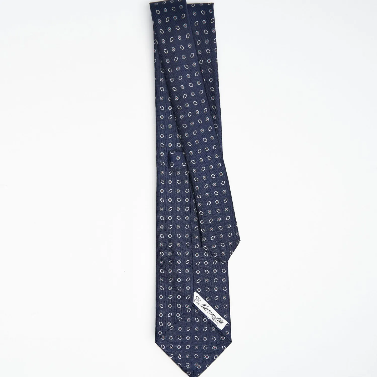 Dark Blue Sartorial Classic Silk Tie - Small Flower Pattern>E.Marinella Best Sale