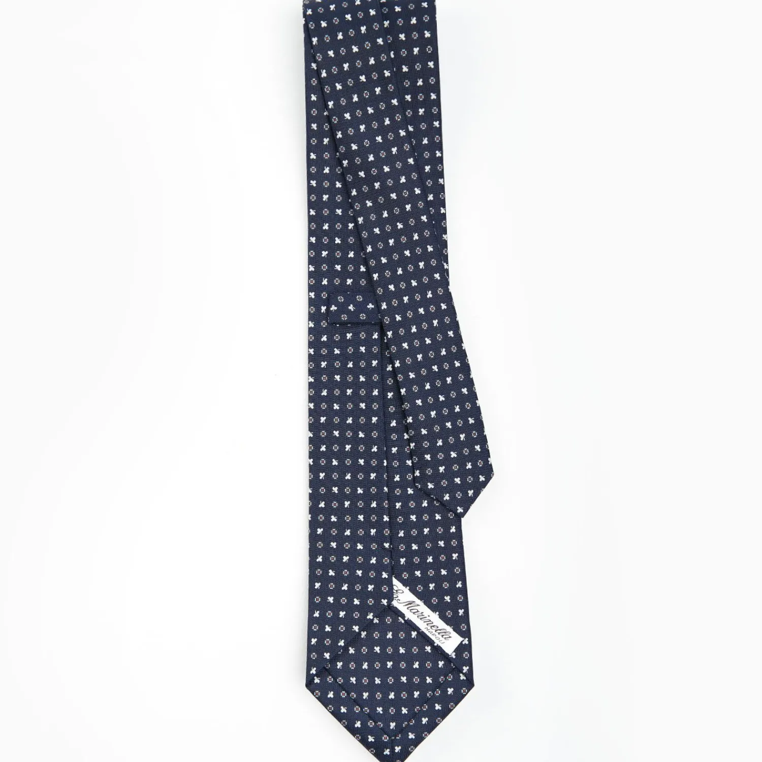 Dark Blue Sartorial Classic Silk Tie - Small Flower Designs>E.Marinella Cheap
