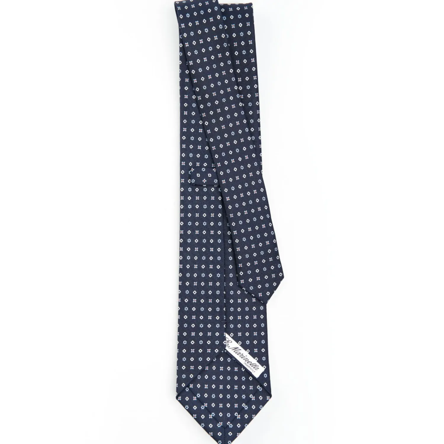 Dark Blue Sartorial Classic Silk Tie - Small Flower Designs>E.Marinella Best