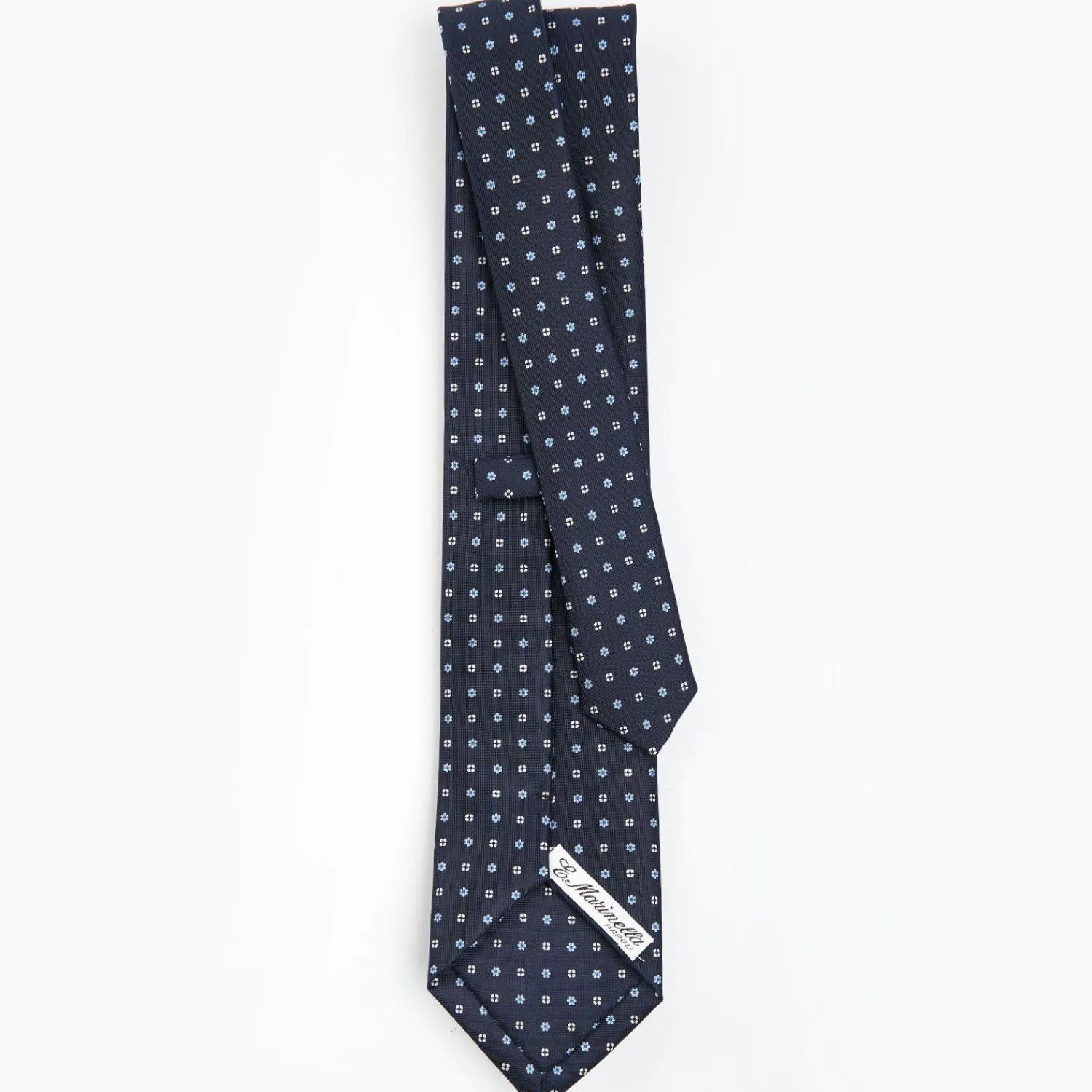 Dark Blue Sartorial Classic Silk Tie - Small Flower Pattern>E.Marinella Hot
