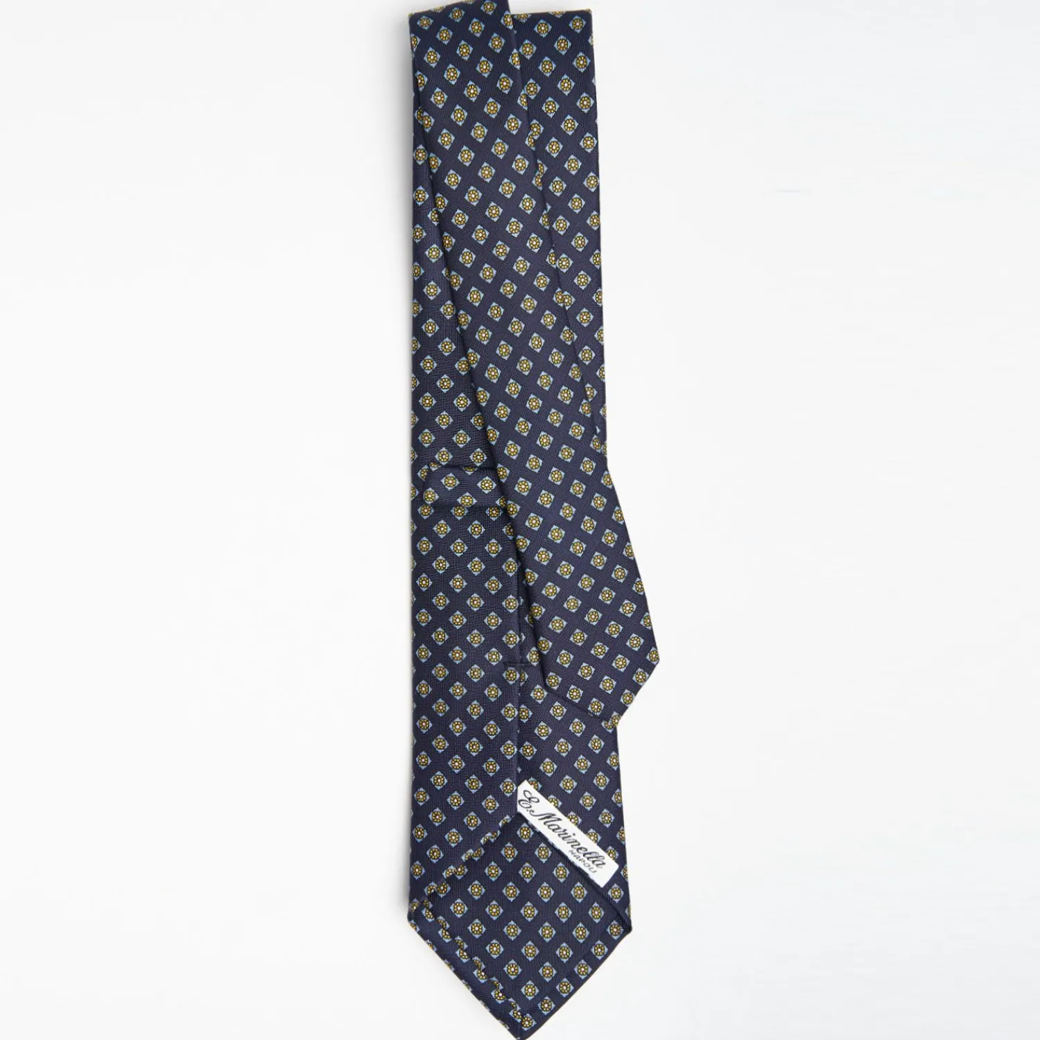 Dark Blue Sartorial Classic Silk Tie Large Flower Pattern>E.Marinella Shop